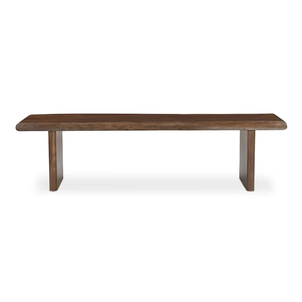 NADAAL STUDIOS Nadaal Jorah Dining Bench, Live Edge Solid Acacia Wood with Matte Gloss Finish, Seats 3, Brown