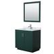 Option Green, Nickel Trim, White Carrara Marble Top