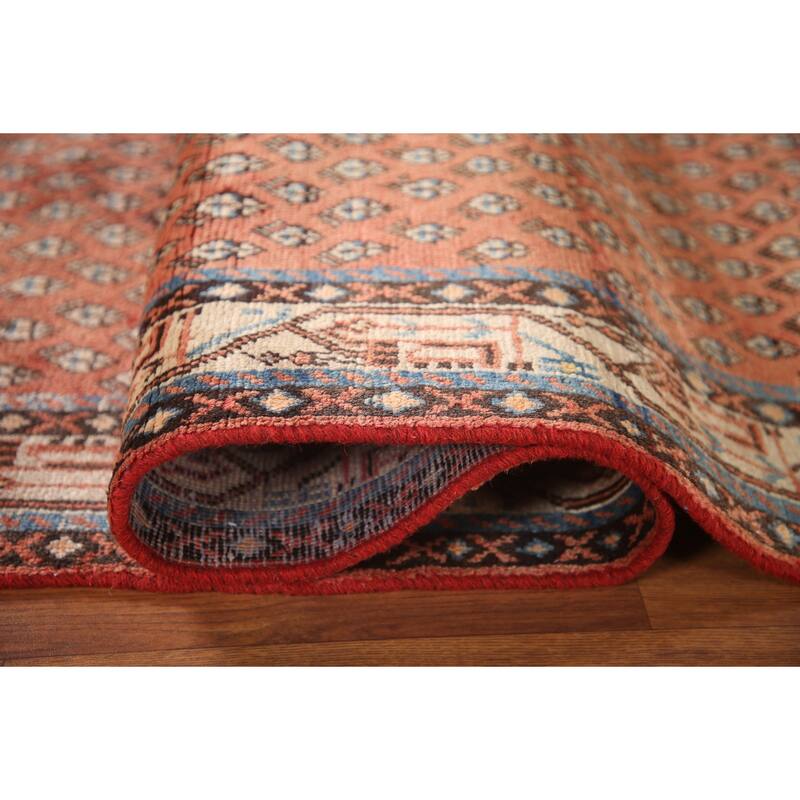 Hand Knotted Oriental 100% Wool Carpet Traditional All-Over Red Botemir Runner Rug - 10' 2'' X 3' 5''