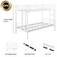 preview thumbnail 3 of 6, White Sturdy Metal Twin Over Twin Bunk Bed with Full-Length Guard Rails, Space-Saving Ladders