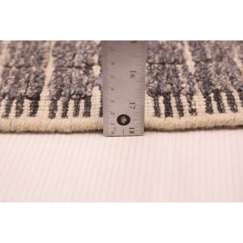 ECARPETGALLERY Hand Loomed Ananda Dark Grey Silk Rug - 9'5 x 13'4