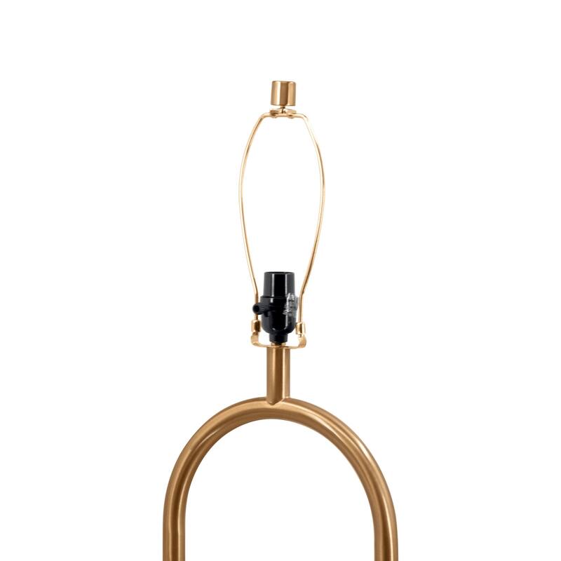 Brass Ring Base Floor Lamp with Large White Drum Shade