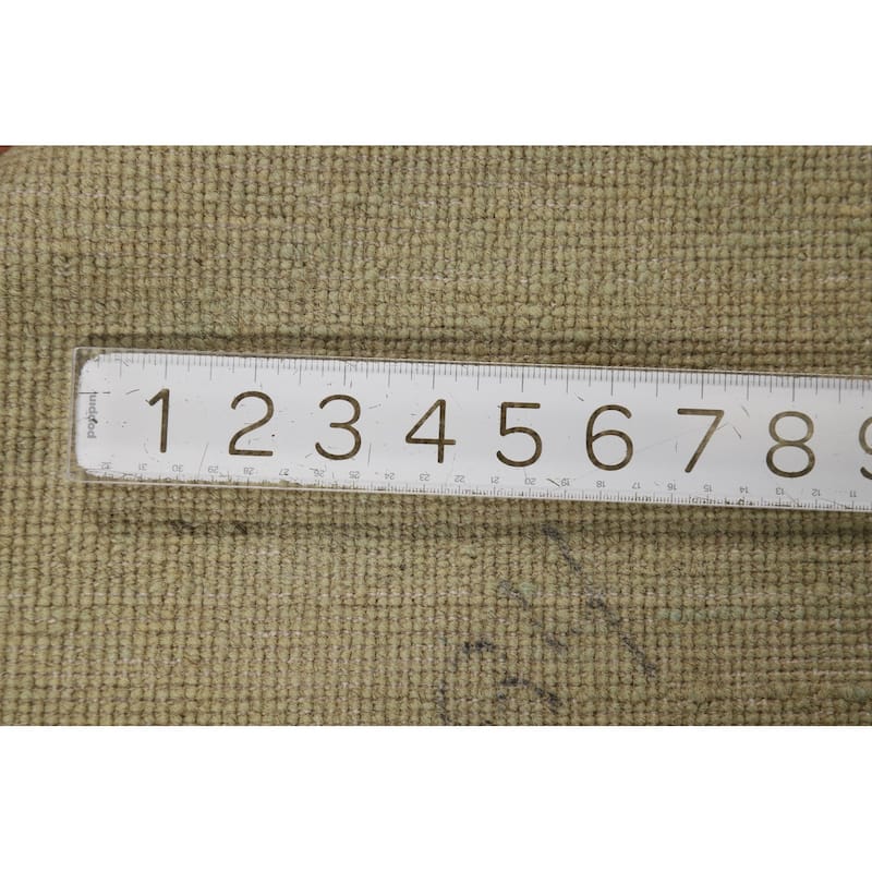 Gabbeh Modern Foyer Rug Handmade Green Accent Wool Carpet - 2'8"x 4'1"