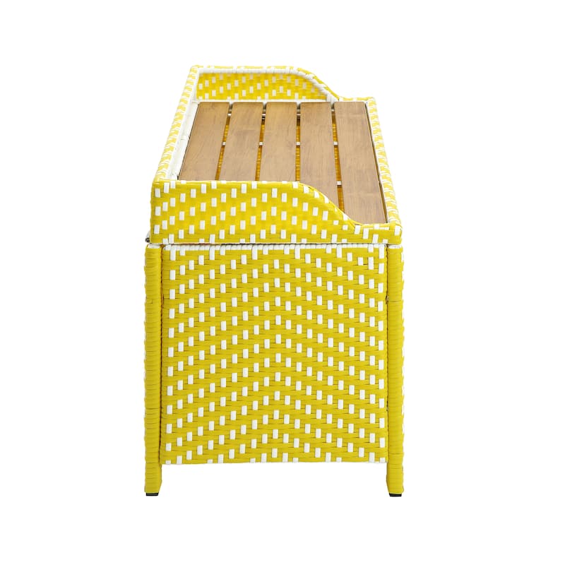 Courtnie Beach Aluminum Outdoor Poolside Storage Bench by Furniture of America