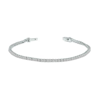 Marquee 4 Carat TW Lab Grown Diamond Tennis Bracelet in 14K White Gold