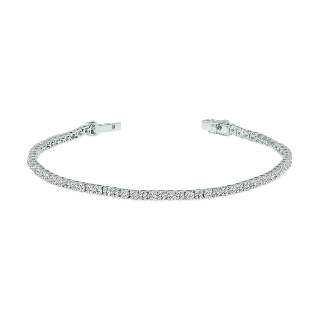 Marquee 4 Carat TW Lab Grown Diamond Tennis Bracelet in 14K White Gold