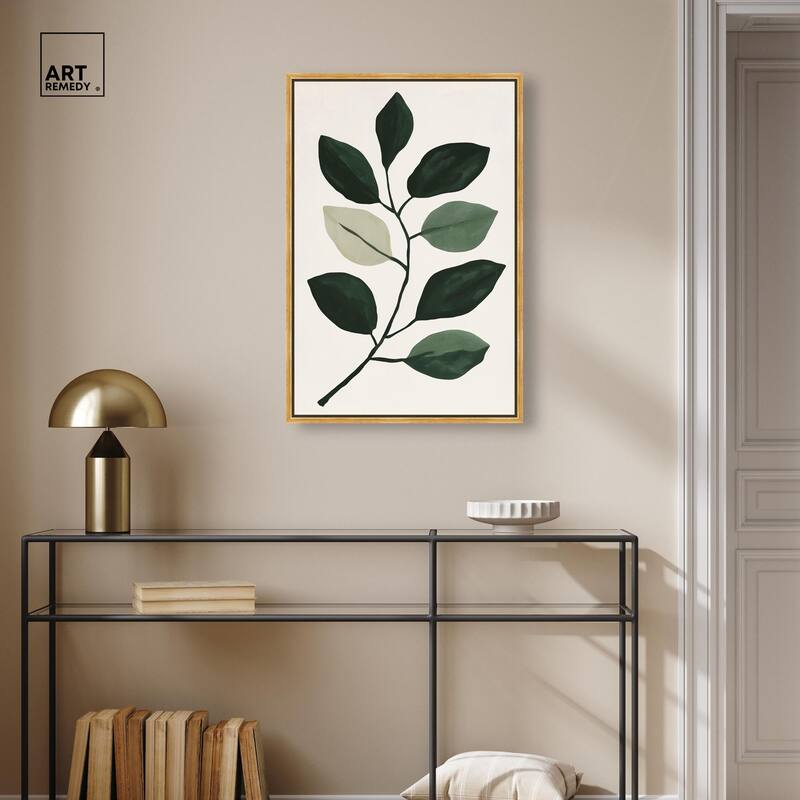 Green and Grey Branch II Canvas by Art Remedy