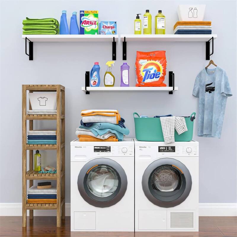 24 Inches Easy to Install Wall Mounted Shelves - 6"D x 24"W x 6"H