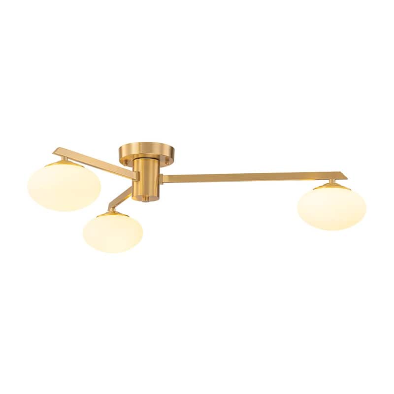 Modern Ellipse Glass Sputnik Chandelier Convertible to Semi-flush Mount