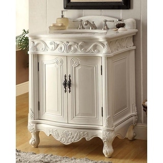 27" Benton Collection Hayman Victorian White Bathroom Vanity