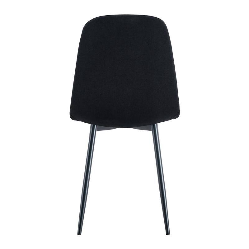 Set of 4 Modern Dining Chairs - Breathable Linen-Cotton Upholstery & Sturdy Integrated Metal Legs