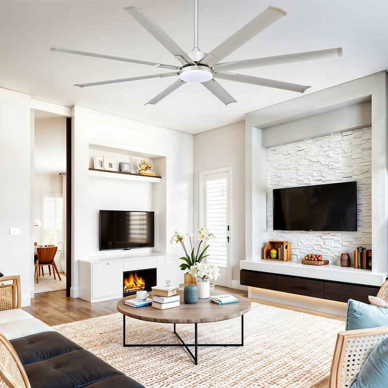 CO-Z 72" 6 - Blade Aluminum LED Ceiling Fan with Dimmable Light and Remote for Great Room