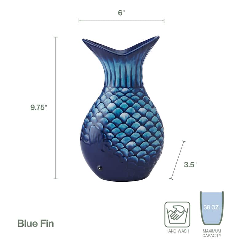 Fitz and Floyd Blue Fin Vase