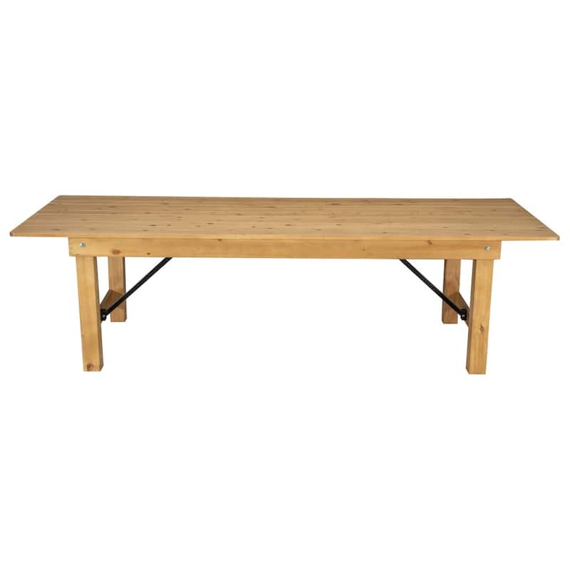 Rustic Farm Solid Pine Folding Dining Table - 108"D x 40"W x 30"H