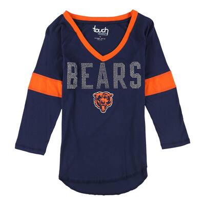Touch Womens Chicago Bears Rhinestone Embellished T-Shirt,, Blue, Medium