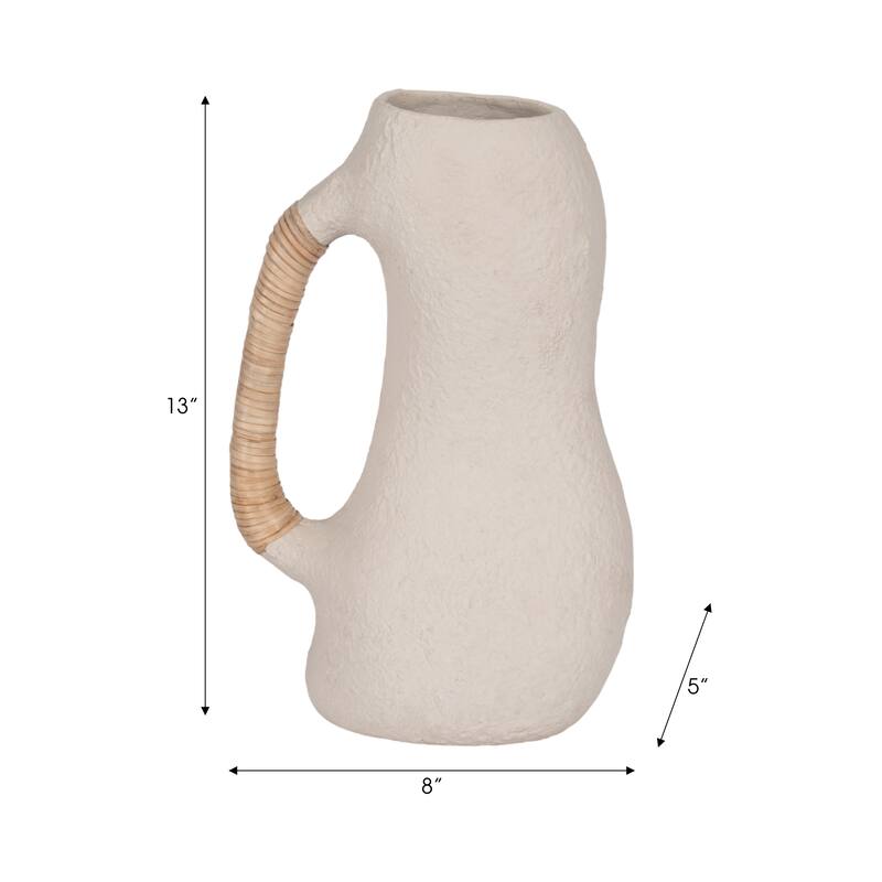 Sagebrook Home Ecomix Ivory Nolvety Organic Vase with Caning