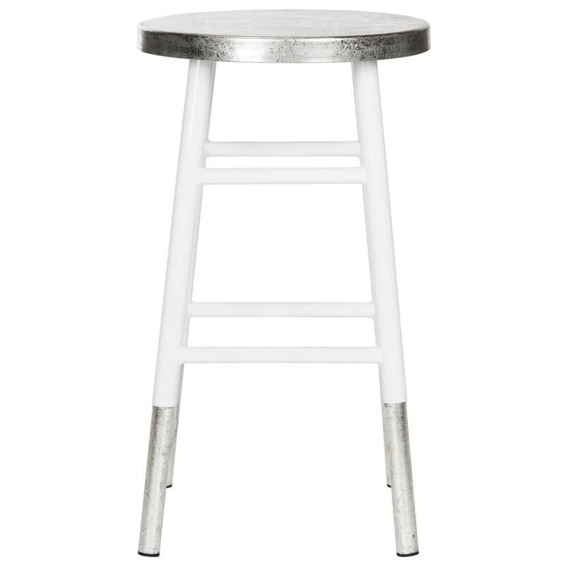 SAFAVIEH Verlene 24 Inch Silver Dipped Black / Silver Counter Stool - 13.5" x 13.5" x 24" - 14Wx14Dx24H