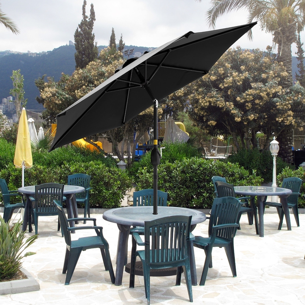 Black patio table umbrella deals