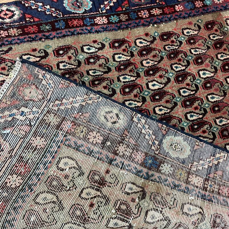 HERAT ORIENTAL Antique 1960's Handmade Hamadan Wool Rug - 3'6" x 6'