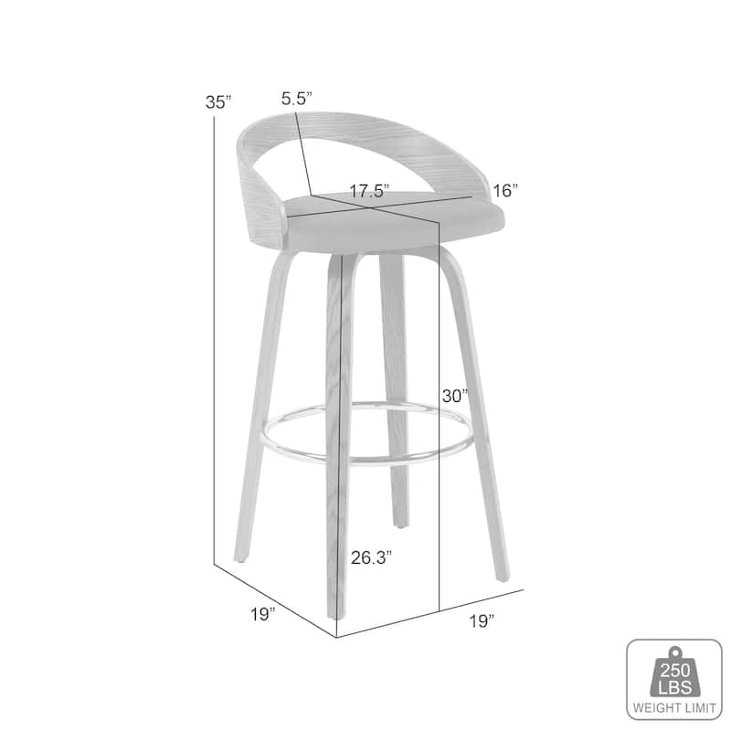 Carson Carrington Solavagen Mid-Century Modern Swivel Counter or Bar Stool