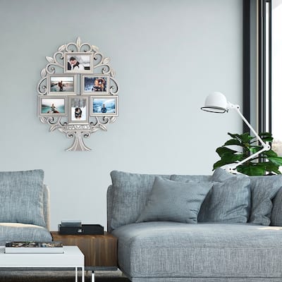 HELLO LAURA Mid-Century Modern Sliver Selfie Gallery Collage Wall Hanging Photo Frame