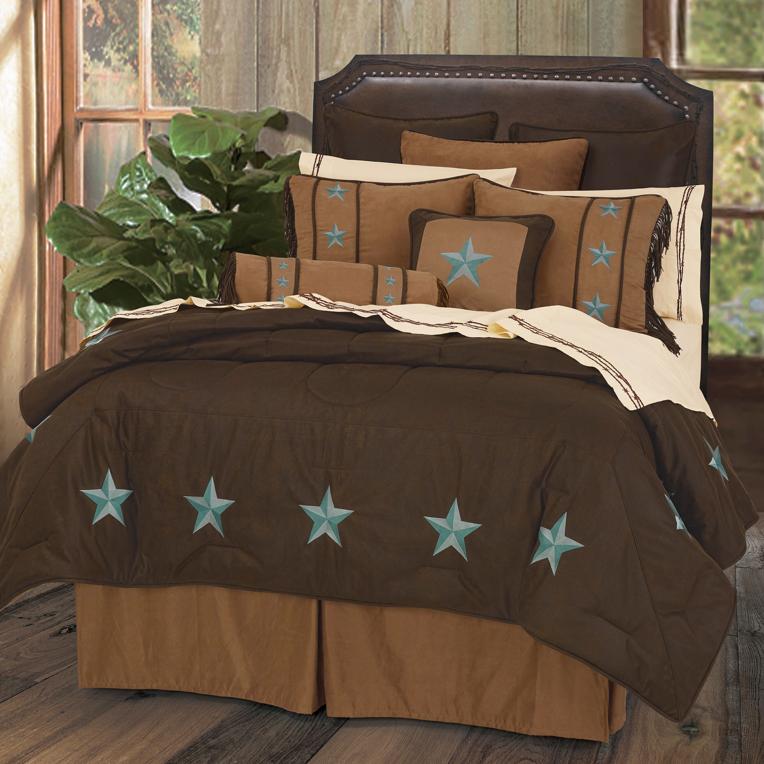 Laredo Comforter Set Super King Turquoise Overstock 32336596