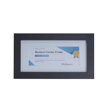 Melannco MDF Business License Frame, 11.5X6.5 Inch, Black