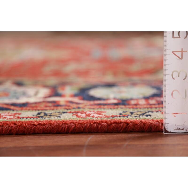 Geometric Heriz Serapi Oriental Area Rug Handmade Orange Wool Carpet - 8'11" x 12'0"