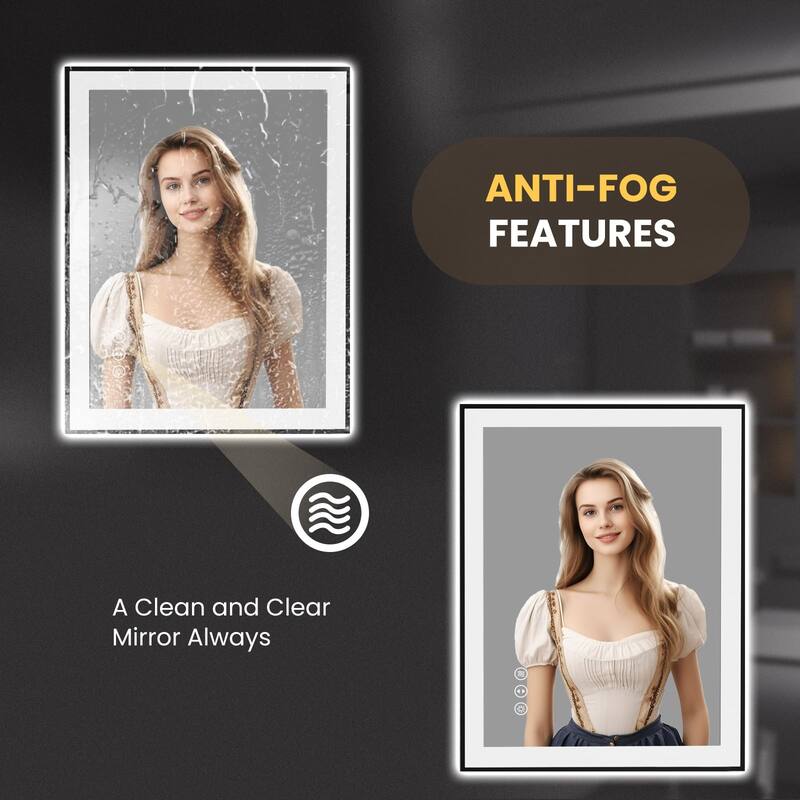 24x36 Inch Frameless LED Bathroom Mirror,Smart Mirror