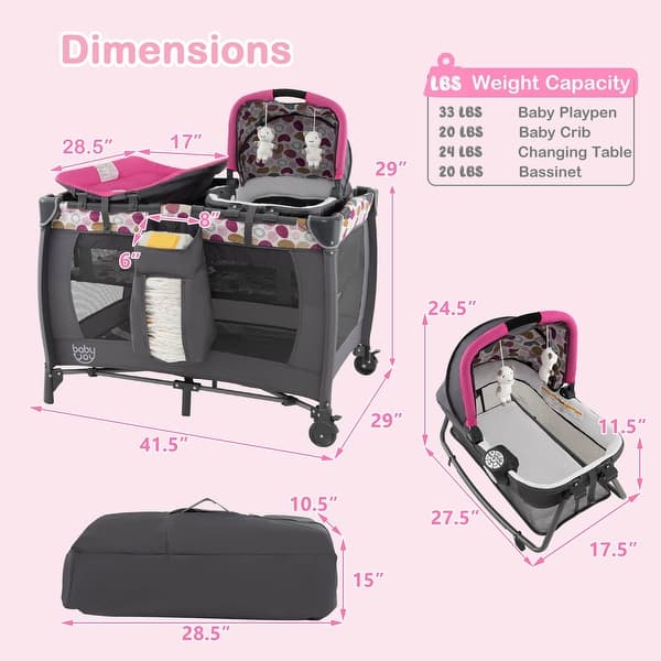 Costway 4 in 1 Convertible Portable Baby Playard - See Details