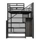preview thumbnail 7 of 30, Full Size Metal Loft Bed with Storage Wardrobe, Staircase & Desk