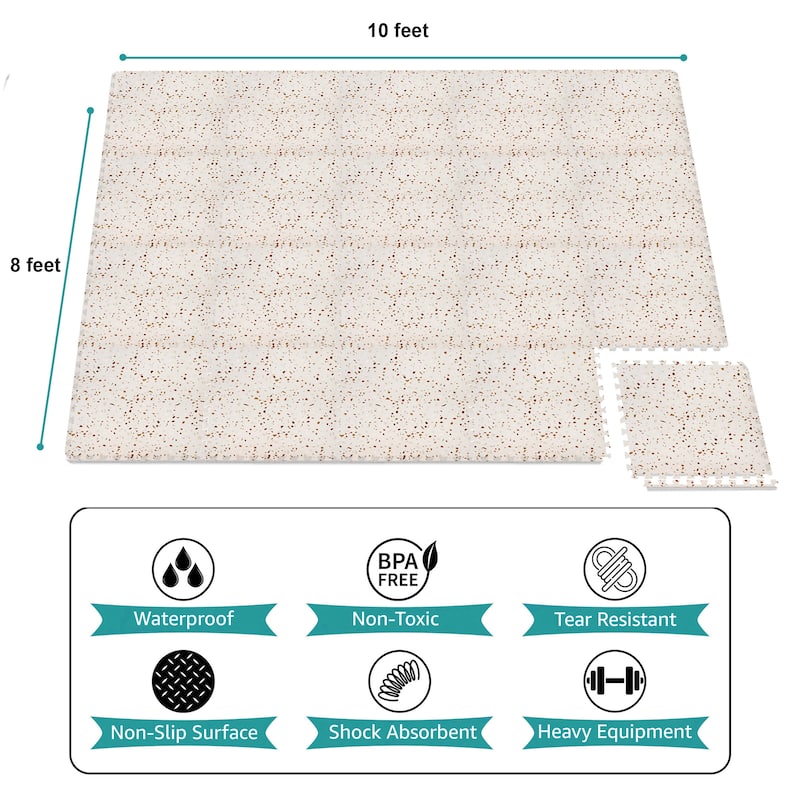 Sorbus 80 Sq. Ft. Wood Grain Floor Tiles Foam Mat EVA Interlocking Mats Tile 3/8-Inch Thick Flooring Wood Puzzle Exercise Mats