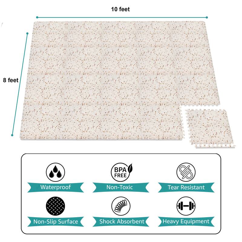 Sorbus 80 Sq. Ft. Wood Grain Floor Tiles Foam Mat EVA Interlocking Mats Tile 3/8-Inch Thick Flooring Wood Puzzle Exercise Mats