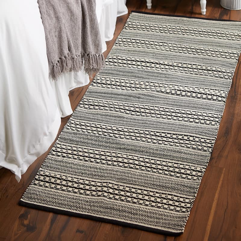 DII Stone Dobby Stripe Hand-Loomed Rug 2ft 6inx6 Ft - 36.0 In. L X 24.0 In. W X 0.2 In. H