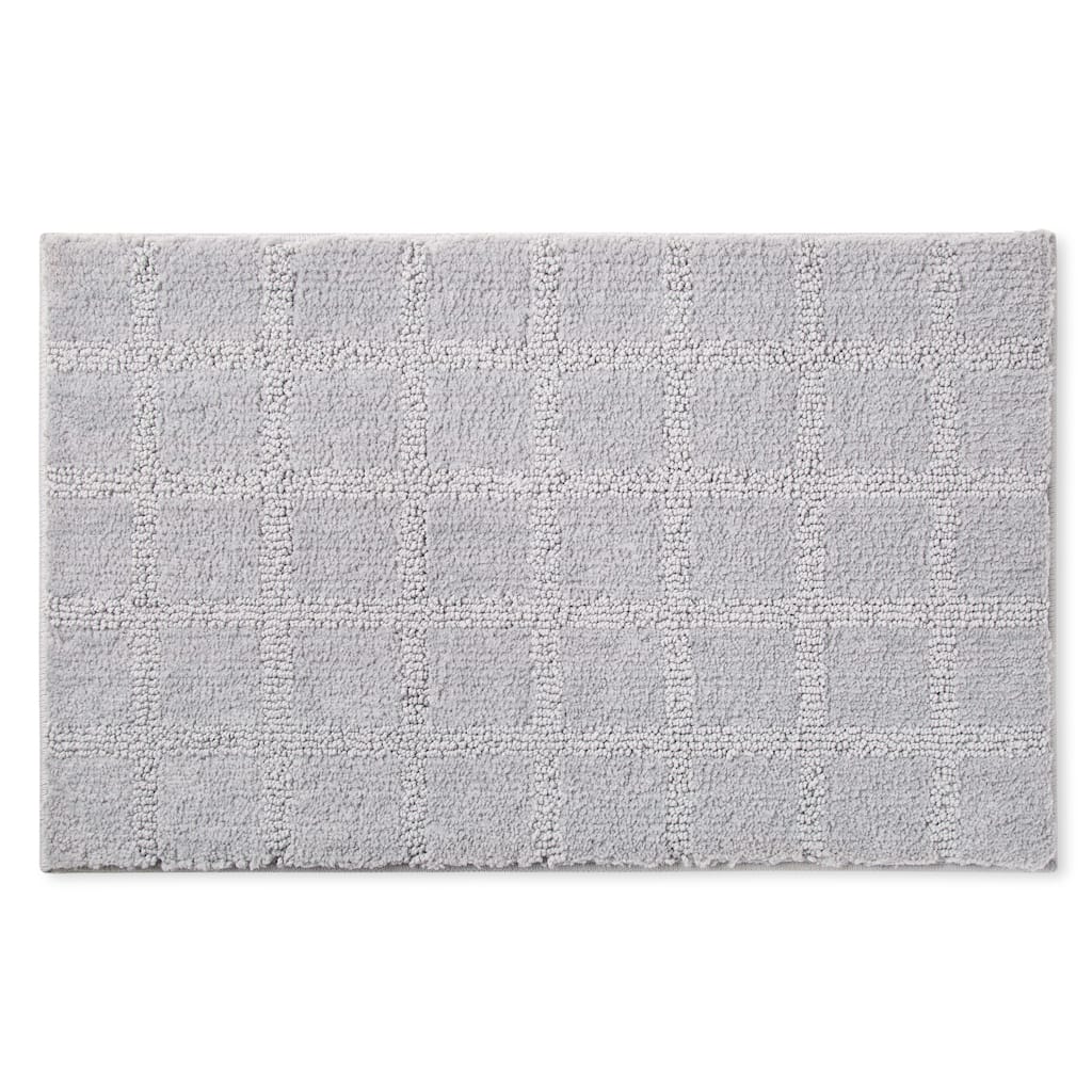 TOWN & COUNTRY EVERYDAY Ultra Plush Solid Tufted Windowpane Bath Mat, Tufted Floor Mat, Non-Slip Backing, Machine Washable
