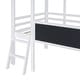 preview thumbnail 11 of 23, Twin Size Loft Bed Kids Bed with Ladder and Slide, Fairytale-like Atmosphere House Bed with Blackboard & Light Strip for Kids