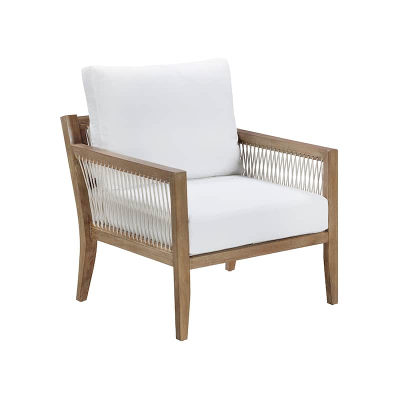 Freya Bohemian Wooden Armchair, Outdoor Patio Chair, Solid Acacia Wood Frame