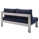 preview thumbnail 17 of 21, Shore Sunbrella Outdoor Patio Aluminum 9 Piece Sectional Sofa Set