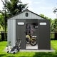 preview thumbnail 12 of 34, Domi Outdoor Resin Storage Shed, Waterproof Plastic Garden Shed with Lockable Door, Windows & Vents, Outside Tool Storage Shed 8X6FT