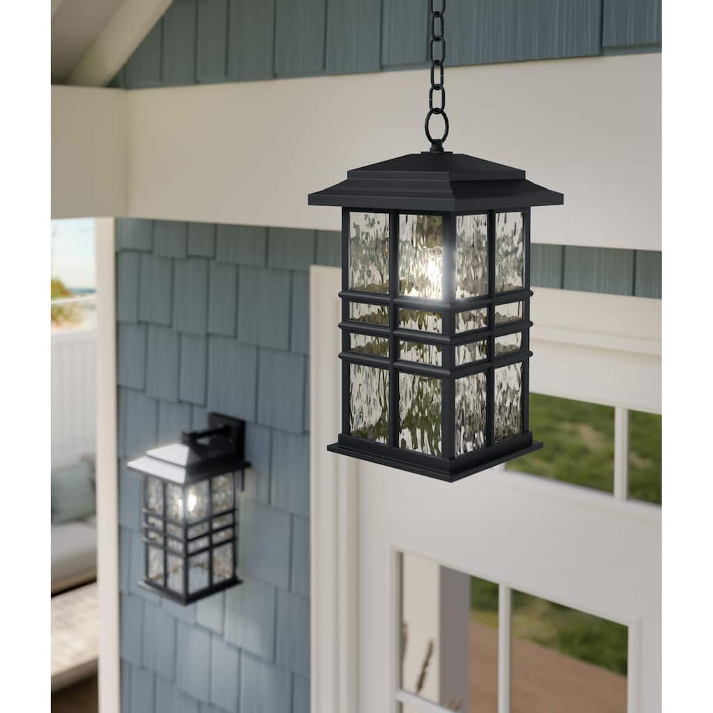 Kichler Lighting Beacon Square 18 in. 1-Light Textured Black Outdoor Pendant Light - 18 in
