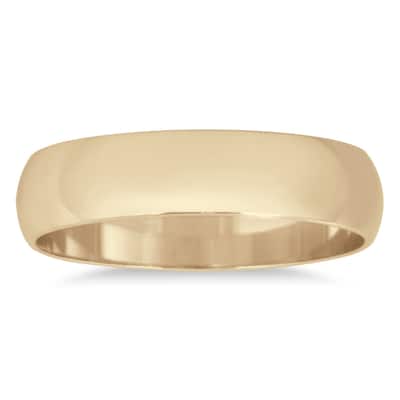 Marquee Jewels 4mm 10k Yellow-gold Domed Wedding Band