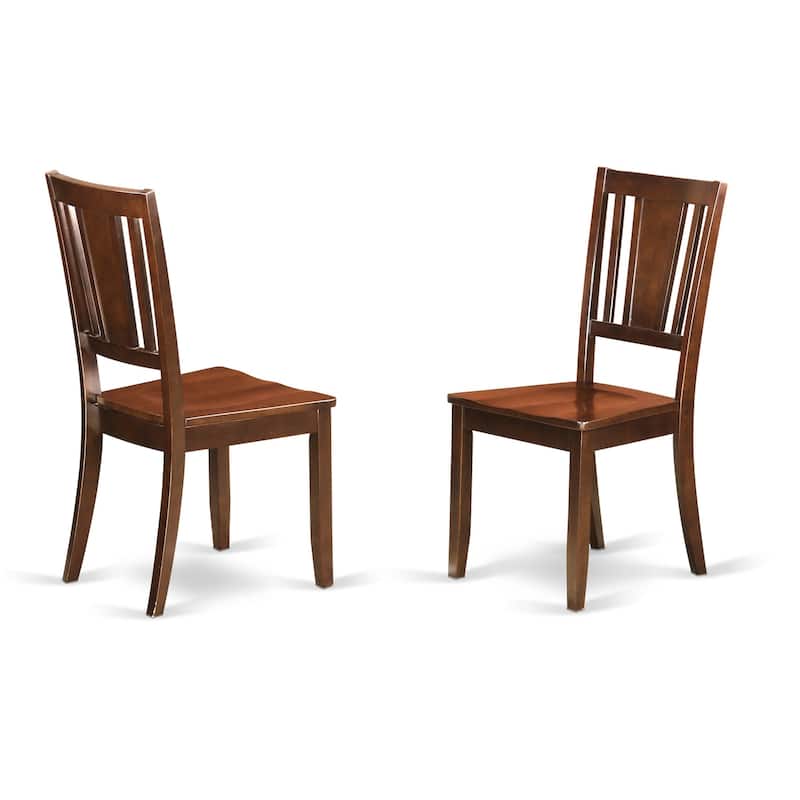 HomeStock 5-Piece Rectangle Mahogany Finish Solid Wood Top Dining table with 4-Chairs