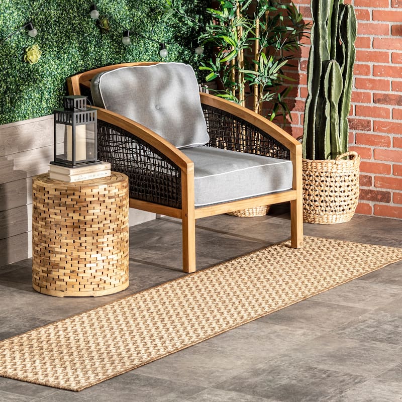 Nuloom Camryn Herringbone Indoor/Outdoor Area Rug - 2' x 8' Runner - Brown - Runner