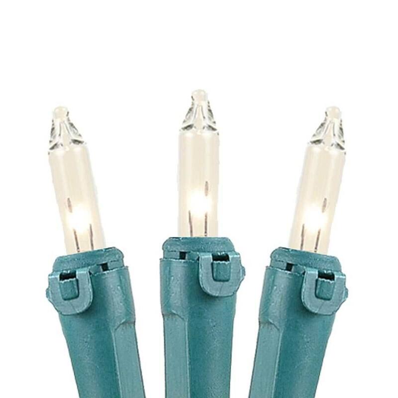 20 Light Christmas Craft Mini Light Set, Non-Connectable, Green Wire, 8'