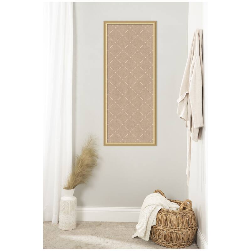 Kate and Laurel Pinboard Beige Lattice Pattern