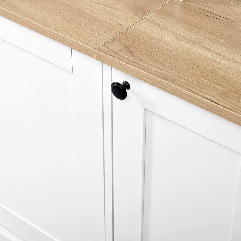 Arched Entertainment Center Wall Unit with Bookshelf & Storage Cabinet, TV Stand Media Console for TVs Up to 70"