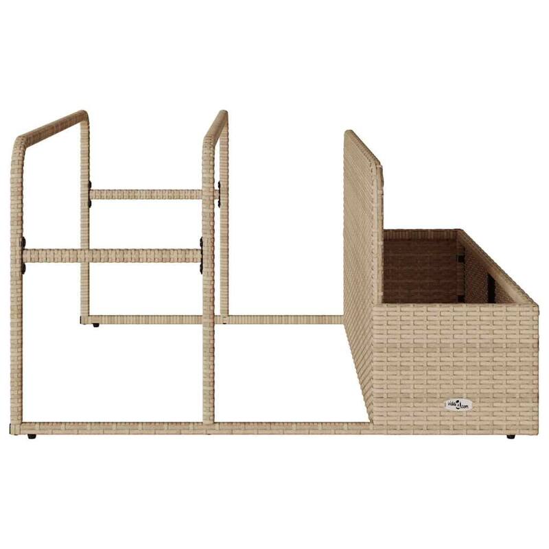 vidaXL Poolside Float Storage Beige/Black/Grey PE Rattan - 39.4 x 43.3 x 22.4