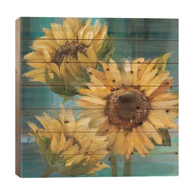 Sunflower I Print On Wood by Conrad Knutsen - Multi-Color