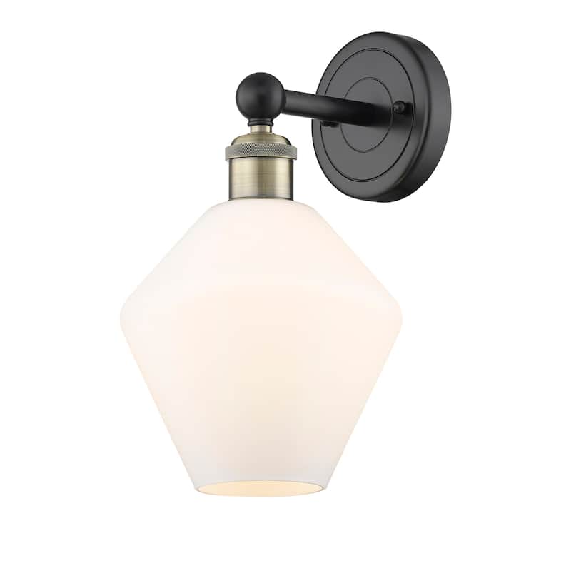 Innovations Lighting 616-1W-14-8 Cindyrella Sconce Cindyrella 14" Tall - Black Antique Brass / Cased Matte White