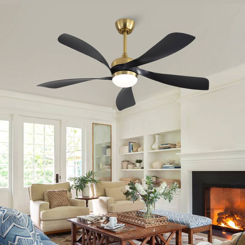 52 Inch Ceiling Fan with Light and Remote for Living Room Bedroom Dining Room Patio Farmhouse - 52 Inches